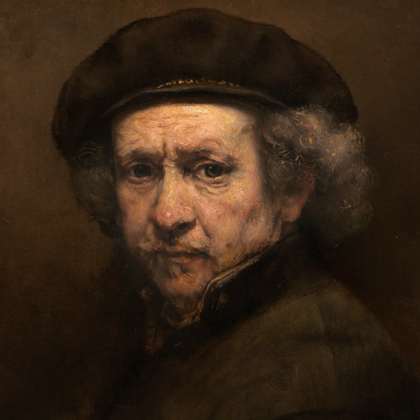 Rembrandt Self-Portrait, 1659 — close-up of face