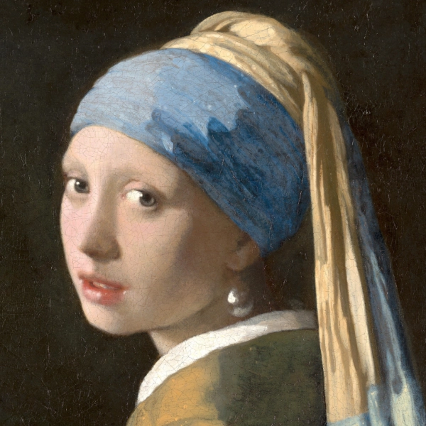 Girl with a Pearl Earring by Vermeer — close-up portrait